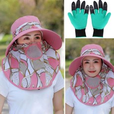 여름 햇빛 농사용 일 모자 농사장갑 세트 zin+921vL