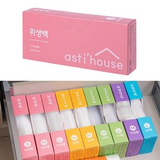 아스티하우스 서랍쏙 위생백 위생팩 보관 비닐봉투 L(대), 대(L), 1개, 100개입