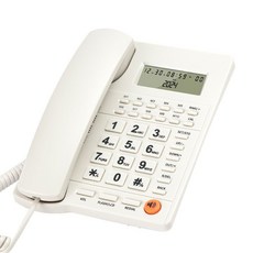 有線電話 家用辦公室座機 免來電顯示 坐式固定電話 室內電話, KX-T219白色【英文款-免提通話】