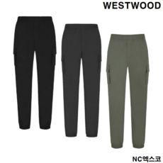 웨스트우드 NC엑스코점 25년 여름 이월 초특가 허리 전체 이밴드 조거핏 디테일 2WAY 스트레치가 가능한 냉감 기능성 소재를 사용한 남성 카고 조거 밴드 팬츠 P2TPT563