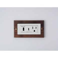 Panasonic 國際牌 黑胡桃木紋typeC USB充電插座面板 開關插座, 1個, 白