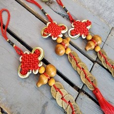 복숭아나무 조롱박 매듭 장식 개업 선물 행운 부 재물운 기원 인테리어 소품, 상세페이지 참조