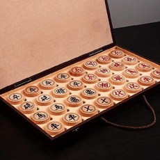 중국장기 원목 장기판 테이블 보드게임 선물용 나무 휴대용, A. 40 홍화 조각 세트
