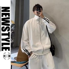 賣場新品港式潮男雙杆衛衣套裝男慵懶運動風休閒寬鬆ins情侶百搭長袖長褲