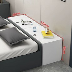 침대 틈새 실용적 공간분리 협탁 A1도어2서랍길이120x깊이25x높이40cm 수납 조립식, V. 모두 따뜻한 흰색 120 길이 40 너비