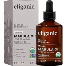 Cliganic 유기농 마룰라 오일 100% 순수 - 얼굴 및 모발용 | 천연 냉압착 비정제 (포장은 다를 수 있음), 2 Fl Oz (Pack of 1)