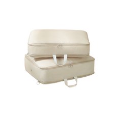 米色拉鏈收納袋2件組 - 旅行收納整理袋, 米色, 1個