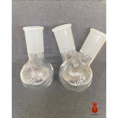 立騰玻璃實驗燒瓶 二口磨砂圓底燒瓶 平底燒瓶 反應瓶 三口燒瓶全系列, 1個, 磨砂14/20 25ml, 25ml