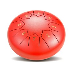 空靈鼓 6吋 11音 C調 手碟鼓 兒童樂器, 1套, 6寸 8音 紅色 帶配件, KL - LG01