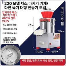 슬라이서 업소용 전동 다지는기계 채썰기 채소 야채분쇄기, 220 대형 모터, 기본 색상