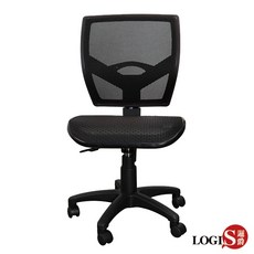 LOGIS 雙層網 舒適護腰電腦椅 人體工學椅 辦公椅 書桌椅 扶手椅 網背椅【721X】, 黑色