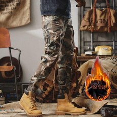 튼튼한 카고 밀리터리 워크웨어 팬츠, 1개, A98688 카키 카모플라주 플리