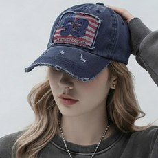 라핑 국내생산 성조기 패치 빈티지 워싱 코튼 볼캡 데일리 남녀공용 모자