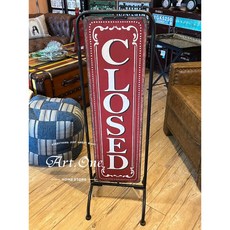 AO01428 紅色鐵製立牌 OPEN/CLOSE 工業風 開關指示牌 鐵牌, 1個