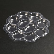 일회용 투명 미니 모양 플라스틱 팔레트 세트 20개 수채화 구아슈 혼합용 미술 용품, 20pcs