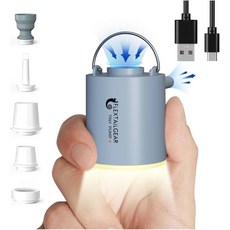 플렉스테일기어 미니 펌프 X 휴대용 에어 펌프+ 캠핑용 라이트 초미니 1300mAh 배터리 USB 충전식 수면 패드 풀 플로트 베드 매트리스 수영 링, Space Gray