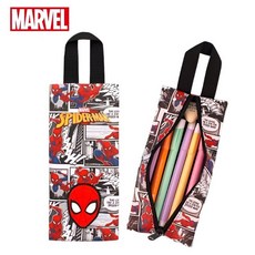 스파이더맨 필통 주니어 캐릭터 지퍼 파우치 학원 학생 문구 케이스, 1개, 블랙