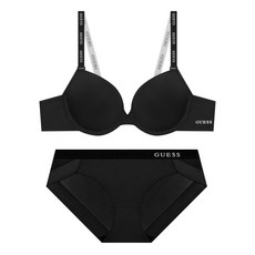게스언더웨어 인밴드 베이직 브라 팬티 세트 - 블랙