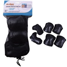 Solex 兒童運動護具組 附護膝、護肘、護腕, 黑色, 1個