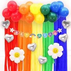 파티짱 어린이날 가랜드 풍선 세트 축하 파티 이벤트 포토존 장식 소품, 1개, 클라우드 스트리머 세트(하트곰돌이)