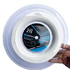 테니스 호환 Muti-Color ZARSIA 4G 폴리 에스터 라켓 스트링 1.25MM 내구성 좋은 부드러운 라운드 ZTS008, white 1.25mm, 1개