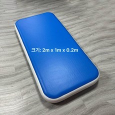 체조에어매트 덤블링 체육관 체조 대형 태권도 주짓수, 2x1m 파란색 얼굴과 흰색 가장자리  높이 20cm