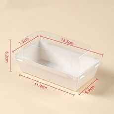 웨딩 케이크상자 컵케이크 용기 투명 뚜껑 케이스 사각, 1개, 작은 직사각형 순백색