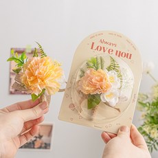 화예원 카네이션 브로치 코사지 조화 부토니에 어버이날 뱃지 스승의날 교회 브럿지, 옐로우, 1개