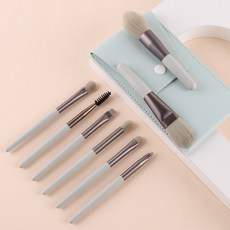 일호장신구 브러쉬 8종 풀구성 파우치 세트 휴대용 메이크업 화장 붓, 1개, 스카이