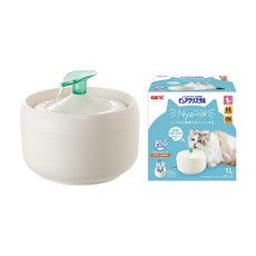 《胖頭龍批發工廠》GEX 貓奴啾咪型淨水飲水器 貓用自動飲水機 寵物活水機, 1個, 貓奴啾咪型淨水飲水器原裝(內含葉子配件)