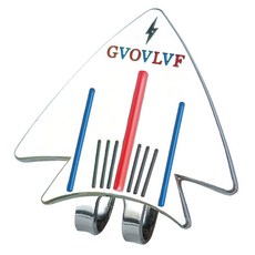 【Sunday】高爾夫帽夾Mark位置標三線瞄準馬克飛機形狀設計帶磁鐵夾子球位標, 銀色, 1個