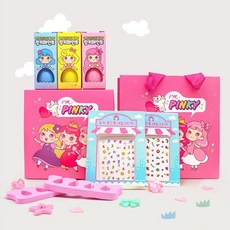 아임핑키 여아 크리스마스선물 유아 매니큐어3개 네일스티커2개 미니 선물 세트, 핑키 미니세트07, 1개