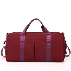 游泳包乾溼分離健身包女大包行李收納訓練運動包女輕便短途旅行包, 升級+深紫+隔離袋+鞋倉, 1個