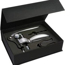 多功能鋅合金紅酒開瓶器 兔耳式開瓶器 葡萄酒開瓶器套裝, 3件套白鎳, 1個