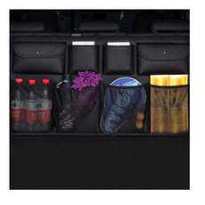 자동차 뒷좌석 멀티포켓 수납함 가죽 시트백 트렁크 오거나이저 걸이형, 1개