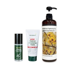 시크릿플랜트 아크네 컨트롤 클렌징 폼 + 메가 모공 타이트닝 토너 + 티트리 카밍 토탈 미스트(피지 모공 집중관리 세트), 1세트
