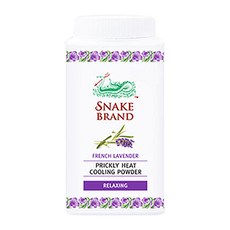 蛇牌爽身粉-紫色薰衣草，舒緩身心，清涼乾爽，預防痱子，全家適用, 50g, 3