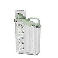 FOOD 儲物罐 密封儲存 帶量杯設計, 淺草綠, 1個, 2000ml