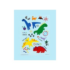 패션스타트 열전사지 아이론 스티커 공룡 모움, 1개, 혼합