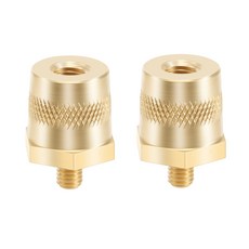 배터리 터미널 어댑터 M6 황동 배터리 터미널 어댑터 쌍 M6 배터리 터미널 자동차 배터리 터미널 쌍 쌍 외부 스레드와 양의 음수 리튬 자동차 배터리 용 배터리 터미널, 노란색