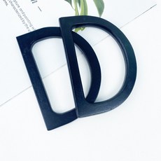 헤세드 뉴 반달핸들 우드핸들 마크라메 재료 가방손잡이 (1쌍), 블랙, 1세트