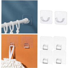 (후크4P 봉버클2P)다용도 정리 거치대 선반정리 정리대 벽걸이 멀티정리대, 후크 4P