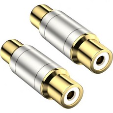 바노 2개 세트 RCA 수컷수컷 커플러 배럴 커넥터 서브우퍼 어댑터 골드 플레이트 HDTV 스피커 앰프 자동차 오디오블랙, 2PCS-gold, RCA Female to RCA Female