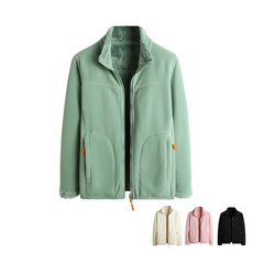 여성용 양면 리버시블 후리스 여자 후리스집업 플리스 자켓