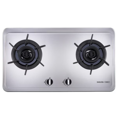 SAKURA櫻花 雙口不鏽鋼檯面爐，雙口爐設計，安全熄火裝置，易於清潔, 天然氣, G2922S