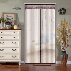 強力磁塊閉合無聲防蚊門簾 加大紗門門簾 磁吸防蚊簾 魔鬼氈磁性靜音防蚊門紗窗沙門, 咖啡【贈魔鬼氈+圖釘】, 咖啡