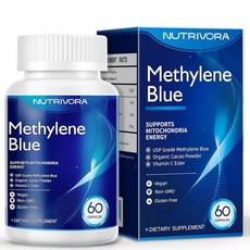 메틸렌 블루 캡슐(USP 등급) - 포뮬러 | 고효능 캡슐 60개 방지 에너지 및 인지 162970