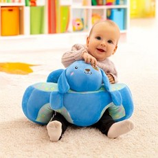봉제인형 플러시 베이비 서포트 시트 동물 모양 유아 앉기 의자 등받이 및 팔걸이 포함 부드러운 충전재 베이비 소파 시트 앉기 배우기 용 유아 바닥 쿠션 의자 남아와 여아를 위한 완, 5)파란 강아지
