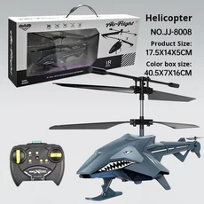 2.5 채널 원격 제어 RC 드론 동물 항공기 USB 충전식 헬리콥터 LED 가 좋아하는 장난감, 01 그레이, 1개