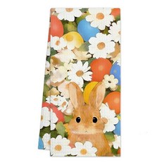 He is Risen 크리스찬 부활절 주방 타월 토끼 핸드 타월 접시 타월 가정 주방 욕실 농장 티 타월 밀가루 자루 타월 40.6 x 61cm(16 x 24인치) 귀여운 부활